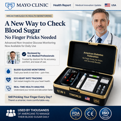 🔥Final 3 Hours : Only Limited Stock Left🏆TIWORLD™ Non-Invasive Blood Glucose Meter 99.9% Accuracy （Mayo Clinic Recommended）